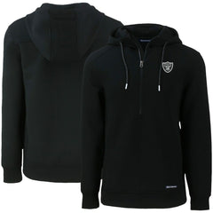 Las Vegas Raiders Cutter & Buck Primary Mark Roam Eco Recycled Half-Zip Pullover Hoodie - Black Hoodies