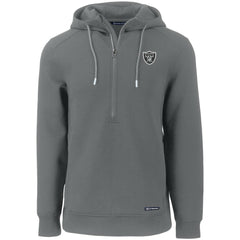 Las Vegas Raiders Cutter & Buck Primary Mark Roam Eco Recycled Half-Zip Pullover Hoodie - Gray Hoodies