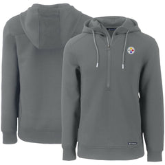 Pittsburgh Steelers Cutter & Buck Primary Mark Roam Eco Recycled Half-Zip Pullover Hoodie - Gray Hoodies