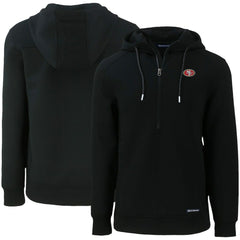 San Francisco 49ers Cutter & Buck Primary Mark Roam Eco Recycled Half-Zip Pullover Hoodie - Black Hoodies