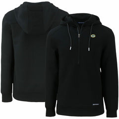 Green Bay Packers Cutter & Buck Primary Mark Roam Eco Recycled Half-Zip Pullover Hoodie - Black Hoodies