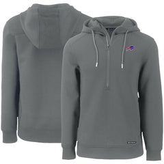 Buffalo Bills Cutter & Buck Primary Mark Roam Eco Recycled Half-Zip Pullover Hoodie - Gray Hoodies