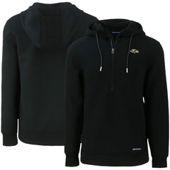Baltimore Ravens Cutter & Buck Primary Mark Roam Eco Recycled Half-Zip Pullover Hoodie - Black Hoodies