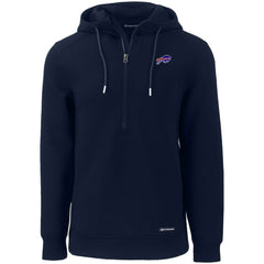 Buffalo Bills Cutter & Buck Primary Mark Roam Eco Recycled Half-Zip Pullover Hoodie - Navy Hoodies