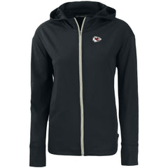 Kansas City Chiefs Cutter & Buck Women's Primary Mark Daybreak Eco Recycled Full-Zip Hoodie - Black Hoodies