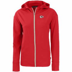 Kansas City Chiefs Cutter & Buck Women's Primary Mark Daybreak Eco Recycled Full-Zip Hoodie - Red Hoodies
