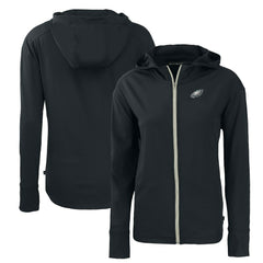 Philadelphia Eagles Cutter & Buck Women's Primary Mark Daybreak Eco Recycled Full-Zip Hoodie - Black Hoodies
