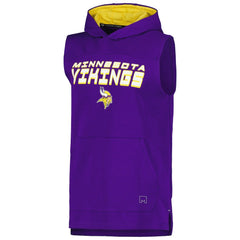 Minnesota Vikings MSX by Michael Strahan Captain Sleeveless Hoodie T-Shirt - Purple Hoodies