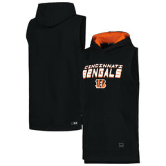 Cincinnati Bengals MSX by Michael Strahan Captain Sleeveless Hoodie T-Shirt - Black Hoodies