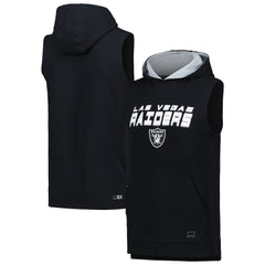 Las Vegas Raiders MSX by Michael Strahan Captain Sleeveless Hoodie T-Shirt - Black Hoodies