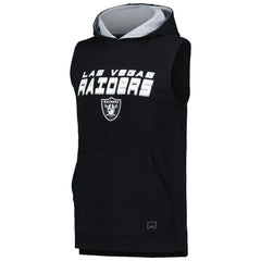 Las Vegas Raiders MSX by Michael Strahan Captain Sleeveless Hoodie T-Shirt - Black Hoodies