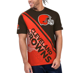 Cleveland Browns Starter Finish Line Extreme Graphic T-Shirt - Brown/Orange T-shirts