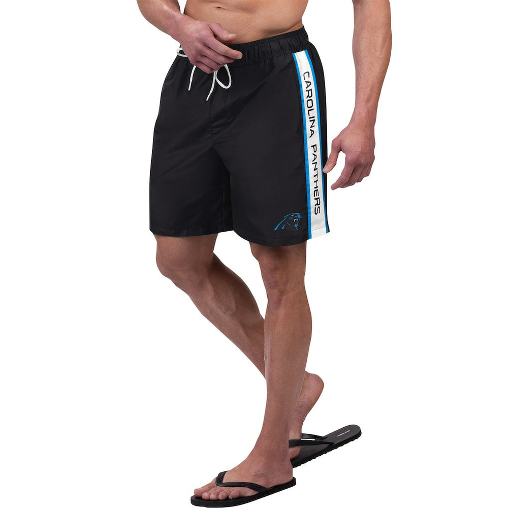 Carolina Panthers G-III Sports by Carl Banks Streamline Volley Swim Shorts - Black Shorts