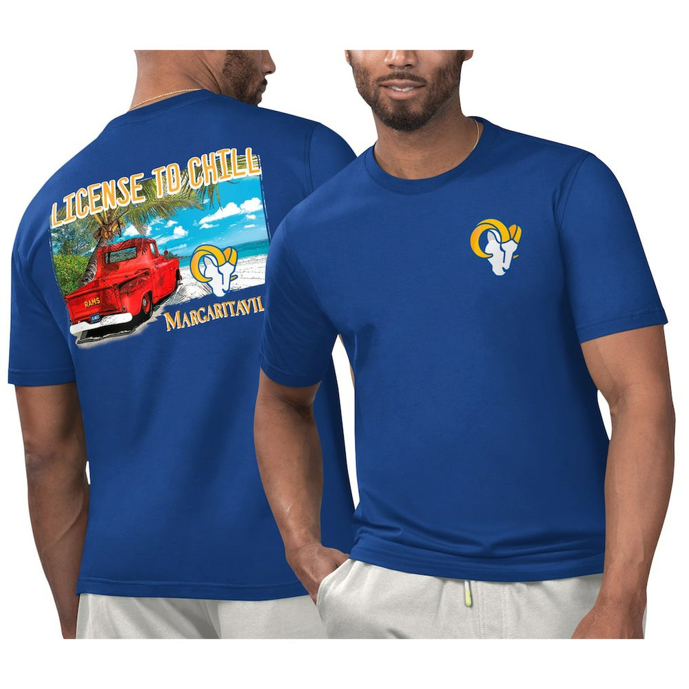 Los Angeles Rams Margaritaville Licensed to Chill T-Shirt - Royal T-shirts