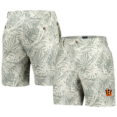 Cincinnati Bengals Margaritaville Sandwashed Monstera Print Amphib Shorts - Gray Shorts