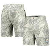 Pittsburgh Steelers Margaritaville Sandwashed Monstera Print Amphib Shorts - Gray Shorts