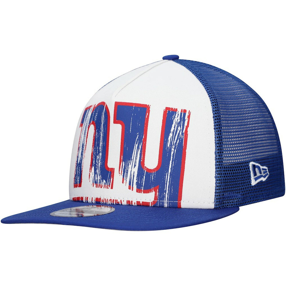 New Era New York Giants Distressed 9FIFTY A-Frame Snapback Hat - White/Royal Hats