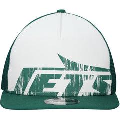 New Era New York Jets Distressed 9FIFTY A-Frame Snapback Hat - White/Green Hats