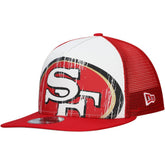 New Era San Francisco 49ers Distressed 9FIFTY A-Frame Snapback Hat - White/Scarlet Hats