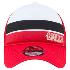 San Francisco 49ers New Era Sport Night Color Block 9FORTY A-Frame Trucker Adjustable Hat - White/Scarlet Hats