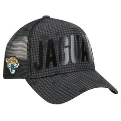 Jacksonville Jaguars New Era Midnight Ink Tonal Text A-Frame Trucker 9FORTY Adjustable Hat - Black Hats