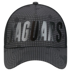 Jacksonville Jaguars New Era Midnight Ink Tonal Text A-Frame Trucker 9FORTY Adjustable Hat - Black Hats