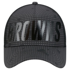 Cleveland Browns New Era Throwback Midnight Ink Tonal Text A-Frame Trucker 9FORTY Adjustable Hat - Black Hats