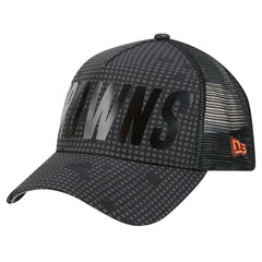 Cleveland Browns New Era Throwback Midnight Ink Tonal Text A-Frame Trucker 9FORTY Adjustable Hat - Black Hats