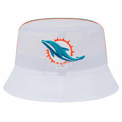 Miami Dolphins New Era Helmet Bucket Hat - White Hats