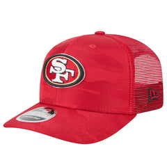 San Francisco 49ers New Era Adventure Camo Trucker 9SEVENTY Stretch-Snap Adjustable Hat - Scarlet Hats