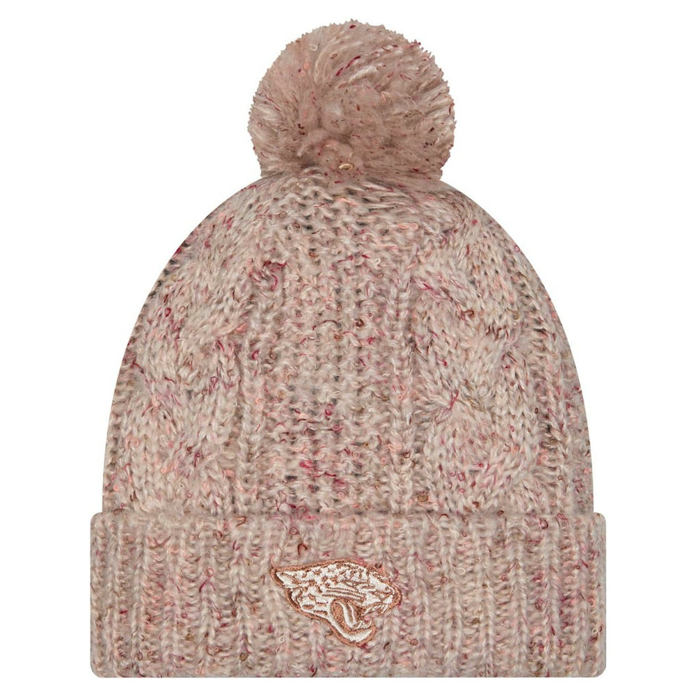 Jacksonville Jaguars New Era Women's Trendy Tone Cuffed Knit Hat with Pom - Stone Hats