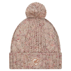 Miami Dolphins New Era Women's Trendy Tone Cuffed Knit Hat with Pom - Stone Hats