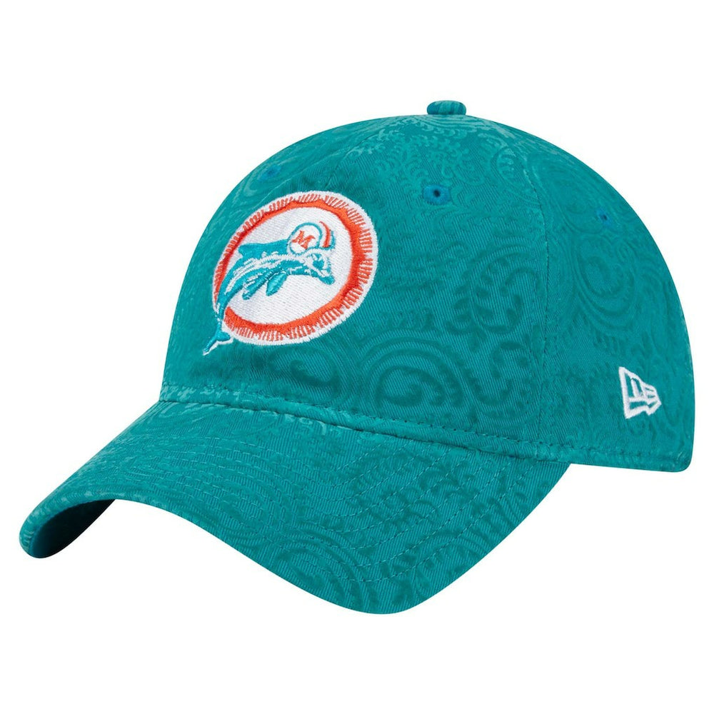 Miami Dolphins New Era Women's Throwback Flair 9TWENTY Adjustable Hat - Aqua Hats