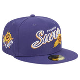 Phoenix Suns Sport Night Script Sided 59FIFTY Fitted Hat Purple - New Era