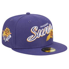 Phoenix Suns Sport Night Script Sided 59FIFTY Fitted Hat Purple - New Era
