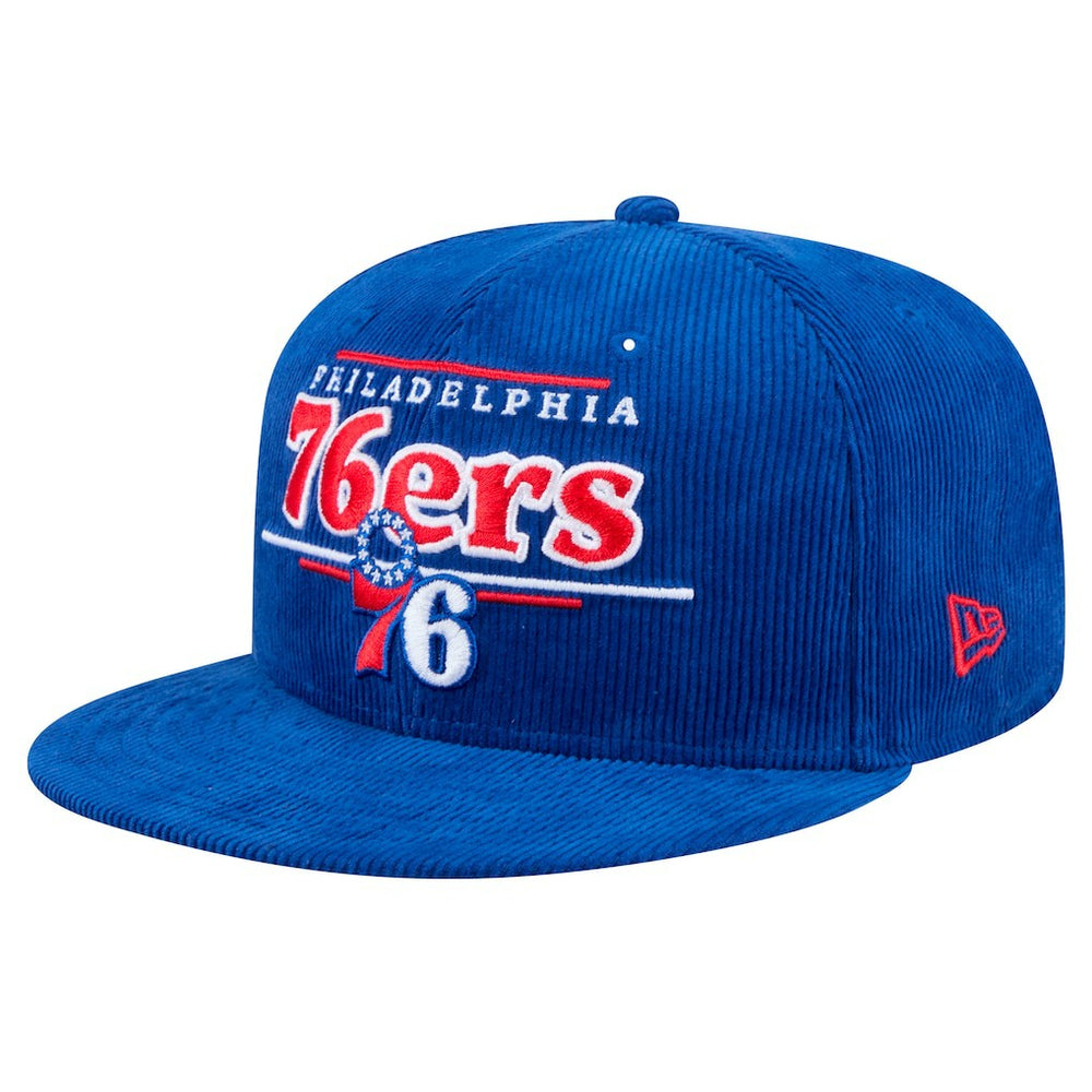 Philadelphia 76ers Throwback Display Corduroy 9FIFTY Snapback Hat Royal - New Era