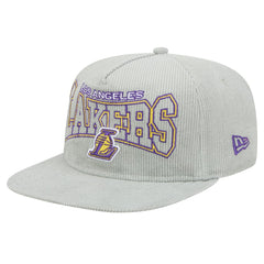 Los Angeles Lakers Throwback Corduroy Golfer Snapback Hat Gray - New Era