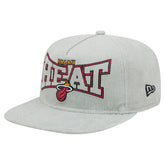 Miami Heat Throwback Corduroy Golfer Snapback Hat Gray - New Era