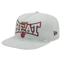 Miami Heat Throwback Corduroy Golfer Snapback Hat Gray - New Era