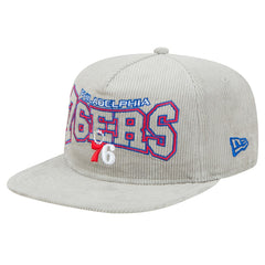 Philadelphia 76ers Throwback Corduroy Golfer Snapback Hat Gray - New Era