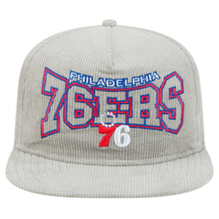 Philadelphia 76ers Throwback Corduroy Golfer Snapback Hat Gray - New Era