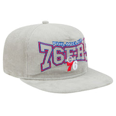 Philadelphia 76ers Throwback Corduroy Golfer Snapback Hat Gray - New Era