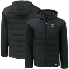 Las Vegas Raiders Cutter & Buck Big & Tall Evoke Hybrid Eco Softshell Recycled Full-Zip Hooded Jacket - Black Jackets