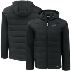Buffalo Bills Cutter & Buck Big & Tall Evoke Hybrid Eco Softshell Recycled Full-Zip Hooded Jacket - Black Jackets