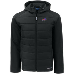 Buffalo Bills Cutter & Buck Big & Tall Evoke Hybrid Eco Softshell Recycled Full-Zip Hooded Jacket - Black Jackets