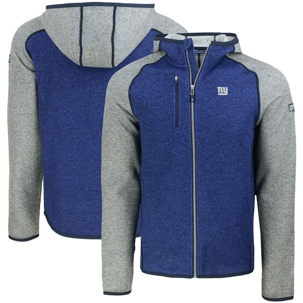 New York Giants Cutter & Buck Mainsail Full-Zip Hooded Jacket - Heather Royal Jackets