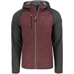 Washington Commanders Cutter & Buck Mainsail Full-Zip Hooded Jacket - Heather Burgundy Jackets