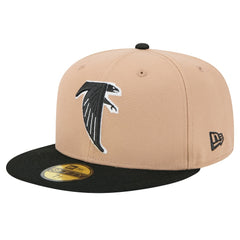 Atlanta Falcons New Era Throwback Logo Main 59FIFTY Fitted Hat - Tan Hats