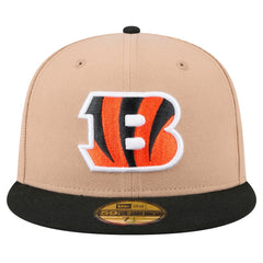Cincinnati Bengals New Era Logo Main 59FIFTY Fitted Hat - Tan Hats