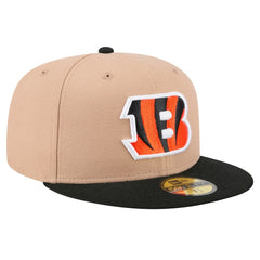 Cincinnati Bengals New Era Logo Main 59FIFTY Fitted Hat - Tan Hats